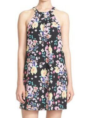 CeCe Cynthia Steffe Black Floral Sleeveless A Frame Dress Size 8